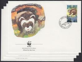 WWF Nature protection set + 4 FDC WWF: Természetvédelem sor + 4 db FDC