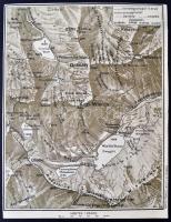 cca 1900 a Lengyel Öttó és környéke, turista térkép / Tourist map of the Five Lakes in the Tatra Mountains, 16×21 cm