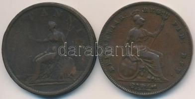 Nagy-Britannia 1806-1844. 1P Cu (2x) "III. György" + "Viktória" T:2-,3 ph.
Grea...