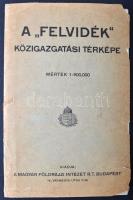 cca 1940 A Felvidék közigazgatási térképe. Magyar Földrajzi Intézet. borítóval 74x38 cm