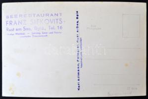 "Horváth Jancsi cigányzenekara" Rust-i étteremben, Burgerland, Franz Sifkovits pecséttel, ...