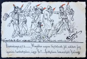 1901 Olvashatatlan jelzéssel: A túrkevei országgyűlési választáskor zsidó honfitársak meggyőzése, vegyes technika, papír, 9x13cm