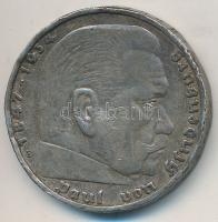 Német 3. Birodalom 1935E 5M Ag "Hindenburg" T:2- ph. 
German Third Reich 1935E 5 Marks Ag...