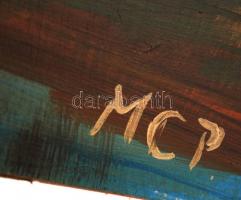 MCP jelzéssel: Hegyi folyó. Olaj, falemez, 31×53 cm