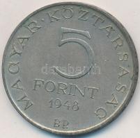 1948. 5Ft Ag "Petőfi" T:2,2- kis ph., patina