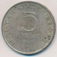 1948. 5Ft Ag "Petőfi" T:2,2- kis ph., patina