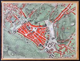 cca 1890 Brassó kartonra kasírozott várostérkép  Hiemesch kiadás / Map of Kronstadt  on cartboard 21x16 cm