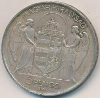 1939. 5P Ag "Horthy balra" T:2 ph., patina 
Adamo P8.2