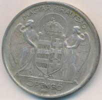 1939. 5P Ag "Horthy balra" T:2 ph., patina 
Adamo P8.2