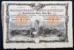Budapest 1888. Magyarországi Jószív-Egyesület sorsjegykölcsön 2Ft-ról, szárazpecséttel, bélyegzésekkel (2x) T:II-,III