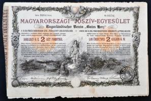 Budapest 1888. "Magyarországi Jószív-Egyesület" sorsjegykölcsön 2Ft-ról, szárazpecséttel, bélyegzésekkel (2x) T:II-,III