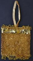 Gyöngyökkel hímzett női színházi táska, selyemből, kézi készítésű, 16x16 cm
