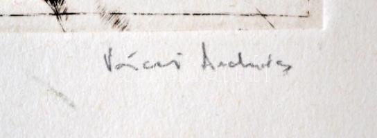 Váczi András(1967-): Repülő(3/5). Rézkarc, papír, jelzett, 15x12 cm