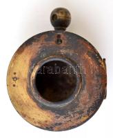 Réz iránytű-, vagy óratok, jelzett, d: 8,5 cm