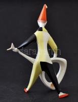 Aquincumi zenélő bohóc, kézzel festett, jelzett, hibátlan, m: 20,5 cm