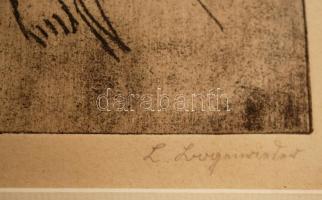 Bogenrieder jelzéssel: Anyaság, rézkarc, papír, jelzett, számozott (2/20), paszpartuban, üvegezett f...