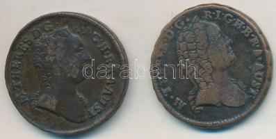1761K-1762K 1kr Cu "Mária Terézia" (2x) T:2-