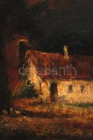 Jelzés nélkül: Éjszaka a tanyán. Olaj, vászon,, 40×50 cm