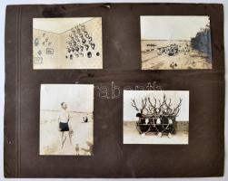 cca 1915-45 Öt darab, családi fotóalbumból való kartonlap, Vezér (Welsch) Károly hagyatékából. Rajta...