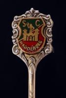 Ezüst, Magdeburg díszkanál  Ag., nettó: 12,9gr., jelzett, 10,5cm / Silver Magdeburg spoon, Ag, net:....