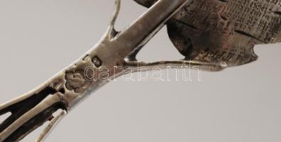 Ezüst, filigrán díszkanál  Ag., nettó: 10,3gr., jelzett, 12,5cm / Silver spoon, Ag, net:.10,3 grams,...