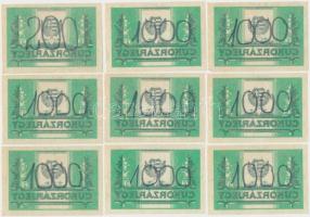 DN 50f "Hanzély Menyhért Termény és Lisztkereskedő Balassagyarmat" + 9db "Cukorzárjeg...