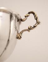 Ezüst füles kínáló,  Ag., nettó:81,5gr., jelzett, 5,5x8,5cm / Silver platter, Ag, net.. 81,5gr, mark...