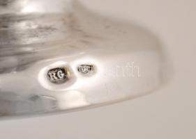 Ezüst füles kínáló,  Ag., nettó:81,5gr., jelzett, 5,5x8,5cm / Silver platter, Ag, net.. 81,5gr, mark...