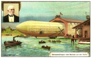 26 db MODERN, reprint motívum képeslap, léghajó és gróf Zeppelin motívummal, 9 lapon emlékbélyegzés, fényképalbumban / 26 modern reprint motive postcard in photoalbum, with airship and Graf Zeppelin motives, on 9 cards memorial cancellation