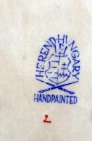 Herendi fehér mázas fóka, jelzett, hibátlan, m:19 cm, h:16 cm