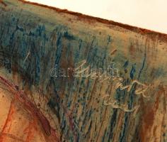 Udvardi Gyula(1925-2013): Picasso után szabadon. Vegyes technika, farost, jelzett, 33x20 cm