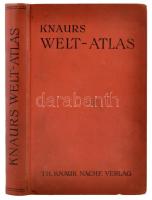 Knaurs Welt-Atlas. Berlin, 1928, Th. Knaur Nachf. Verlag. 410 p.  Kiadói egészvászon-kötésben, jó állapotban.