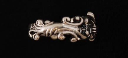 Ezüst, liliomos gyűrű,   Ag., nettó:8,3gr., jelzett, méret:62 / Silver ring, Ag, net:.8,3 g, marked,...