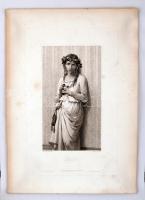 1874 2 db acélmetszet: Ophélie és Marguerite, rajzolta M.J. Bertrand, metszette: C.A. Deblois, mindk...