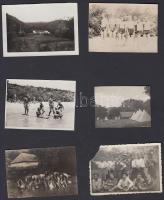 cca 1920-1932 Nógrádverőce és más helyek, Cserkészélet, 11 db fotó, 6x6 és 6x9 cm közötti méretekben