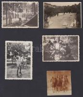 cca 1920-1932 Nógrádverőce és más helyek, Cserkészélet, 11 db fotó, 6x6 és 6x9 cm közötti méretekben