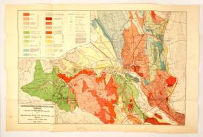 1928 Sopron környékének geológiai térképe, 1:25.000, dr. Vendl Miklós, hajtogatva, 62x94cm
