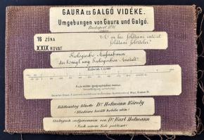 1891 Gaura és Galgó vidéke térképe, Hofmann Károly, 1:75.000, vászonra kasírozva, 39x52cm