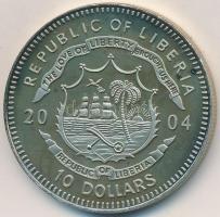 Libéria 2004. 10$ "Szabadság pillanatai - Lech Walesa és a Szolidaritás 1980" multicolor t...