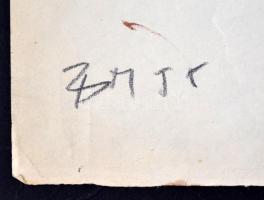 BM jelzéssel: Ló. Tus, papír, jelzett, kis szakadással, 21x30 cm