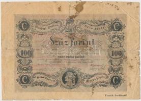 1898. 1848-as 100Ft Kossuth bankó Révai testvérek által kiadott hirdetménye T:III-,IV