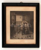 cca 1880 G.P. Hasenclever után A.H. Payne : A lelkész gyermekek. Acélmetszet, papír, üvegezett keretben, 16×14 cm