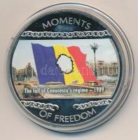 Libéria 2004. 10$ "Szabadság pillanatai-Ceausescu diktatúrájának bukása 1989" multicolor tanúsítvánnyal T:PP ujjlenyomatos  Liberia 2004. 10 Dollars "Moments of Freedom-The fall of Ceausescu's regime 1989" multicolor, with certificate C:PP fingerprint