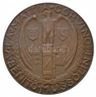 Olaszország 1928. "Benito Mussolini - Corvin Mátyás Társaság" Br emlékérem. Szign.: Livia ...