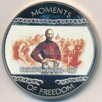 Libéria 2004. 10$ "Szabadság pillanatai - Garibaldi felszabadítja Itáliát 1860" multicolor tanúsítvánnyal T:PP ujjlenyomatos Liberia 2004. 10 Dollars "Moments of Freedom - Garibaldi liberates Italy 1860" multicolor, with certificate C:PP fingerprint