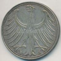 NSZK 1951G 5M Ag T:2-
FRG 1951G 5 Mark Ag C:VF