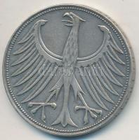 NSZK 1951J 5M Ag T:2-
FRG 1951J 5 Mark Ag C:VF