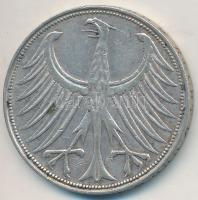 NSZK 1951G 5M Ag T:2-
FRG 1951G 5 Mark Ag C:VF