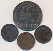 Olaszország 1861M 5c Cu + 1904R 1c Cu + 1908R 1c Cu + 1909R 1c Cu T:2,2-
Italy 1861M 5 Centesimi Cu...