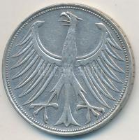 NSZK 1951D 5M Ag T:2-
FRG 1951D 5 Mark Ag C:VF